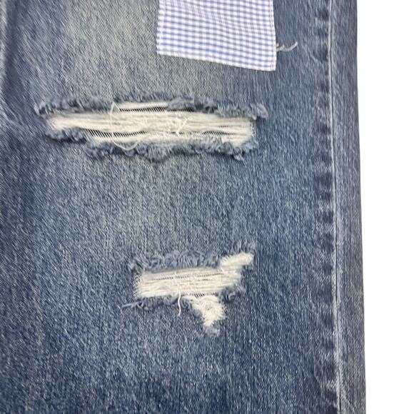 YMI Low Rise Patchwork Distressed Jeans Loose Fit NWT Medium Wash - Picture 6 of 10